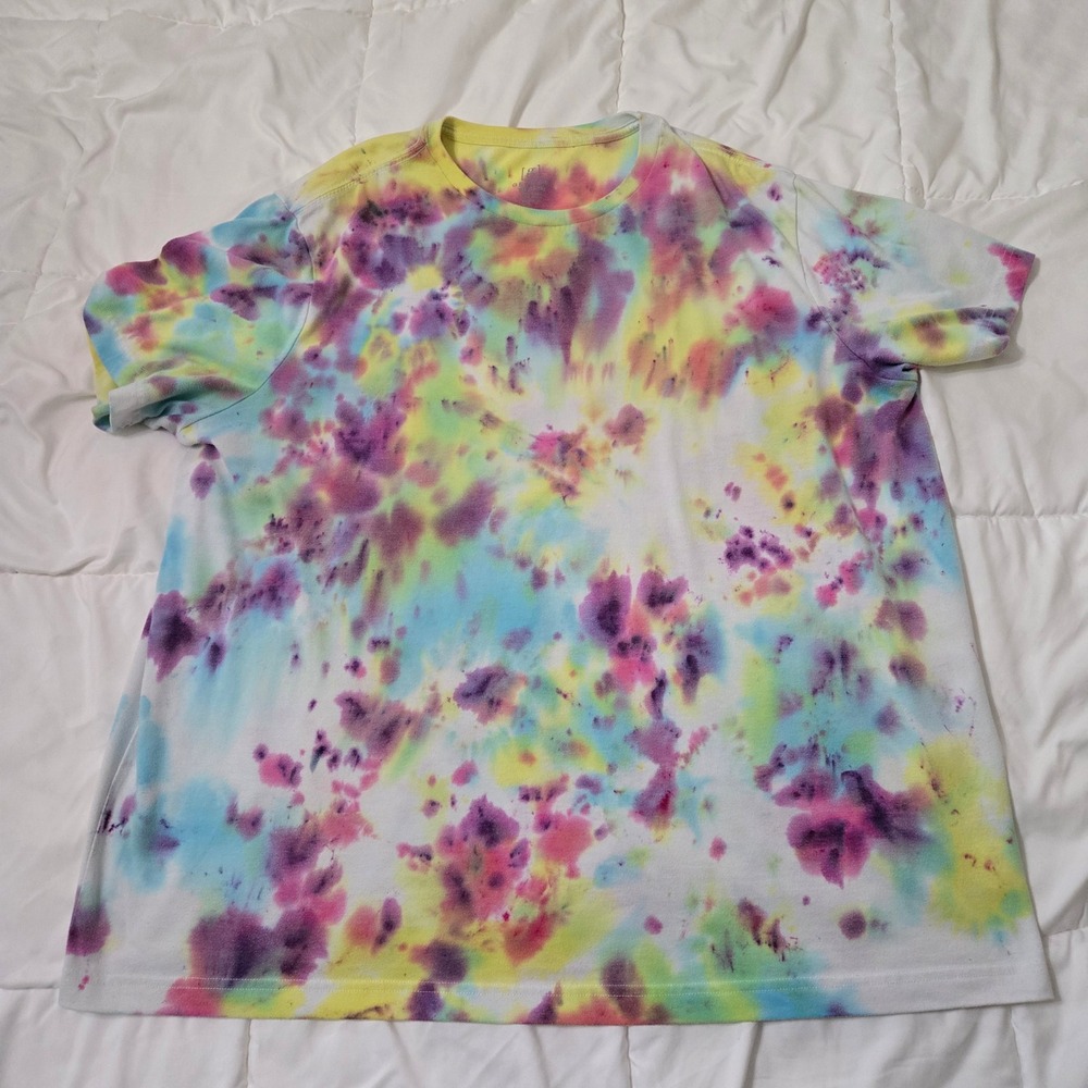 George Mens 3XL Tie Dye T-Shirt Short Sleeve Crewneck Multicolor Cotton Blend